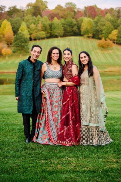 Wedding sangeet event celebrations and ceremonies at the Castle Hill Cider in Keswick, Virginia