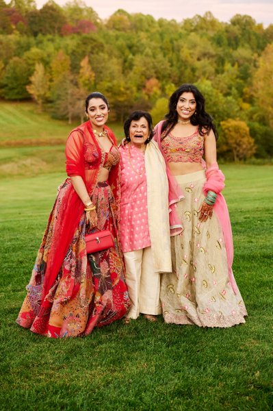 Wedding sangeet event celebrations and ceremonies at the Castle Hill Cider in Keswick, Virginia