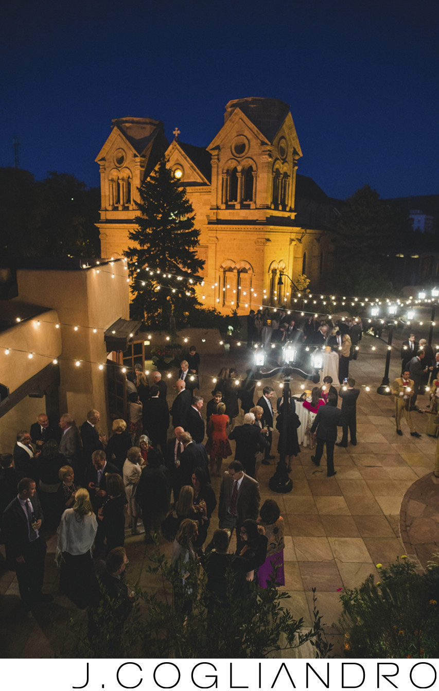 Santa Fe Reception Under Lights Wedding Photographer