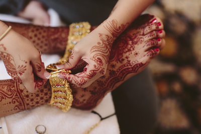 Golden Anklets Indian Bridal Details at Chateau Cocomar