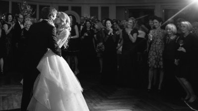 First Kiss at River Oaks Country Club Wedding Reception