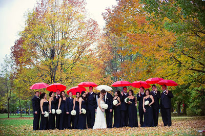 Umbrellas in the Rain Wedding in Niagara Falls, NY 