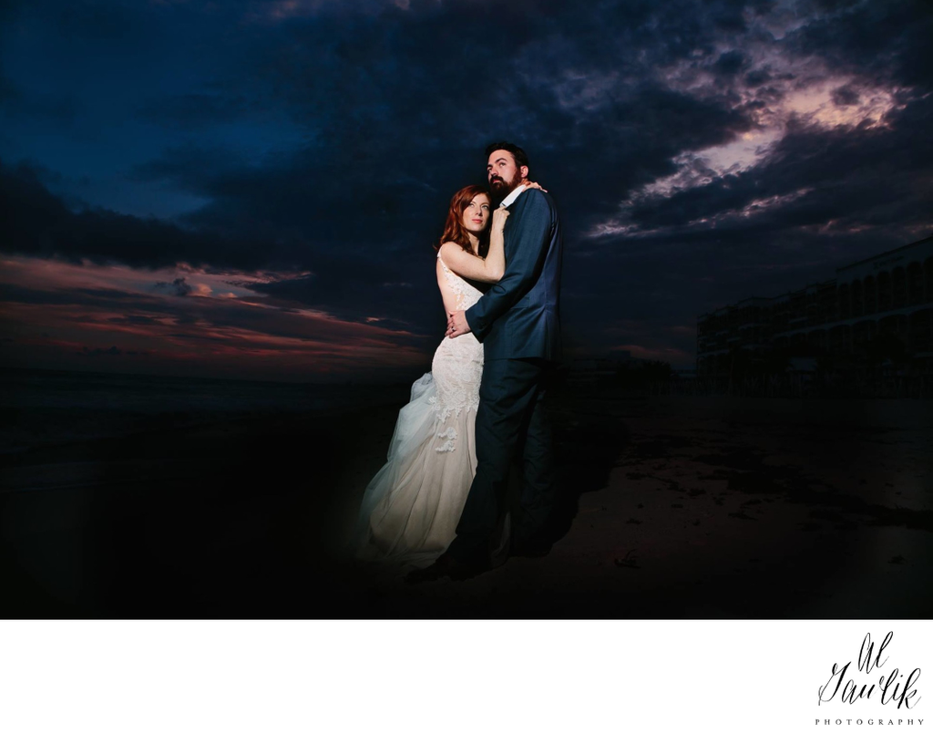 Wedding photography with night sky