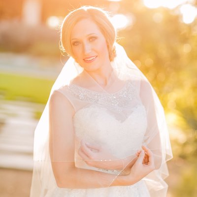 Bride in sunlight