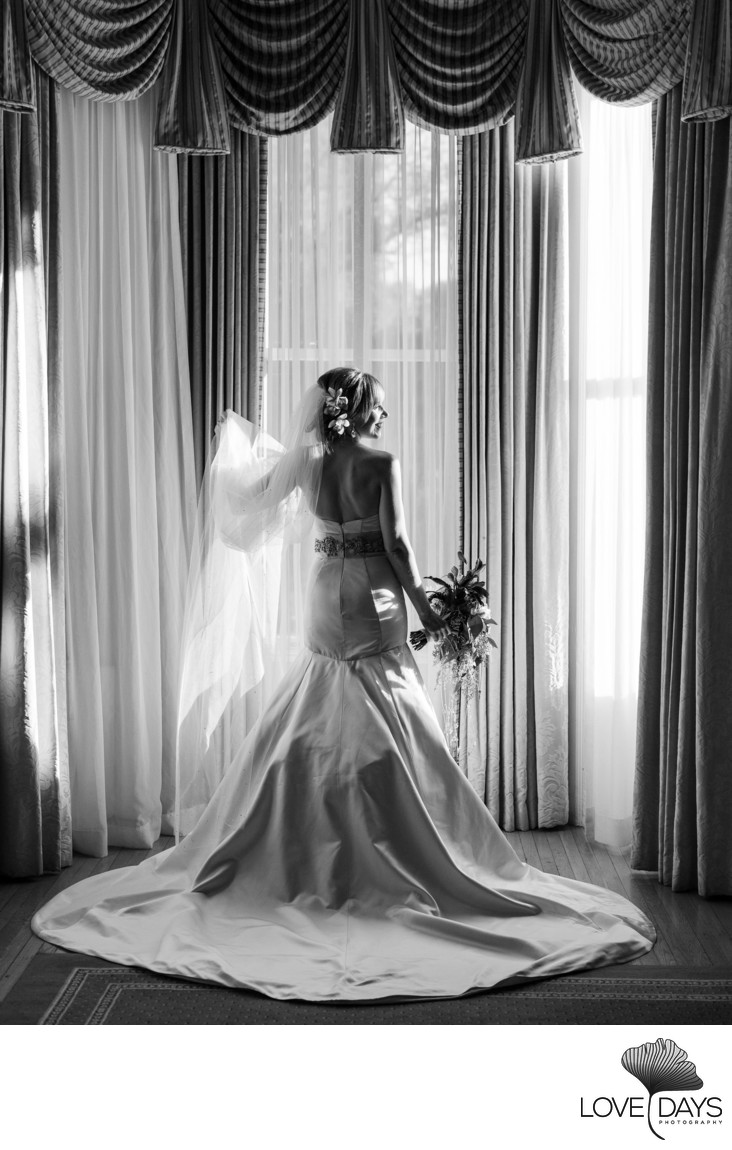 Boston Bridal Portrait in Black & White