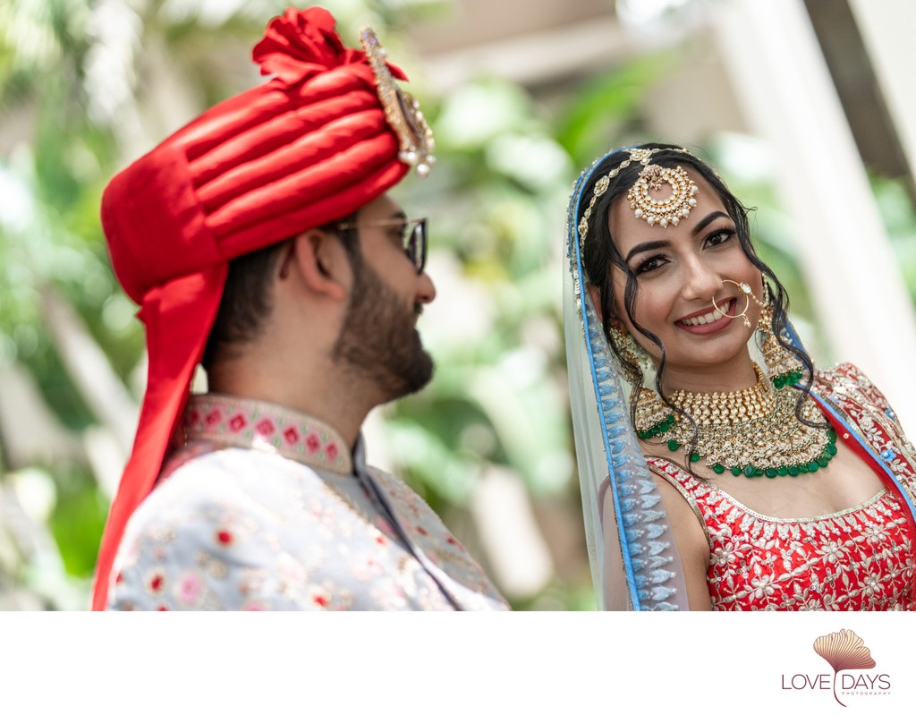 Grand Cypress Indian wedding couple portrait