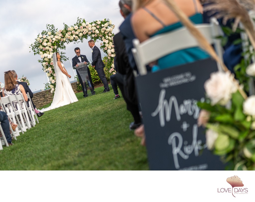 Outdoor Grass Wychmere Wedding Ceremony