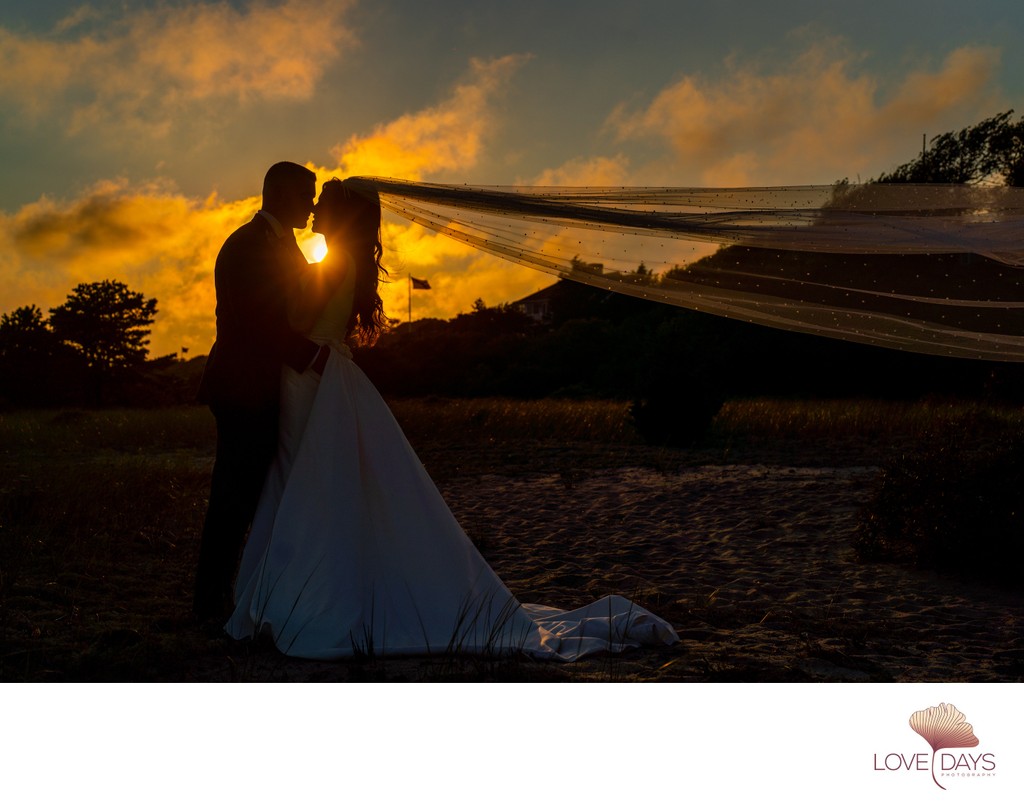 Wychmere sunset wedding portrait