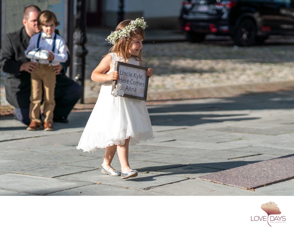 Flower Girl at New Bedford Whaling Museum Wedding