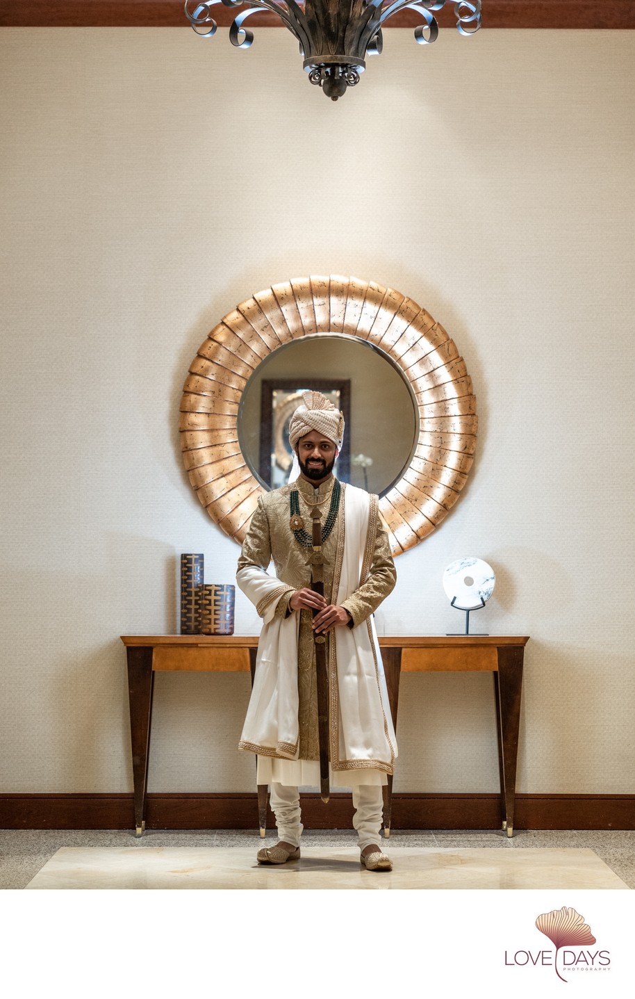 Orlando Indian Wedding groom hotel portrait