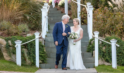 Meredith and her dad walk down the aisle at CBI