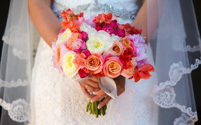 Wequassett Wedding Veil and Winston Bouquet
