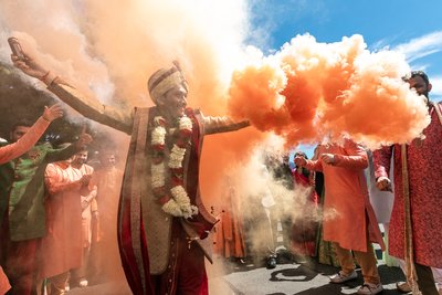 Indian Wedding smoke bombs