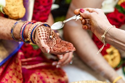 Boston Hindu Wedding Ceremony detail milk