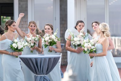 Wychmere Beach Club Wedding Bridesmaids cheer
