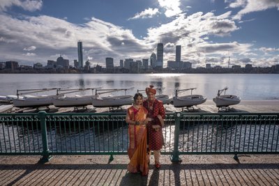 Boston Winter Indian Wedding portrait