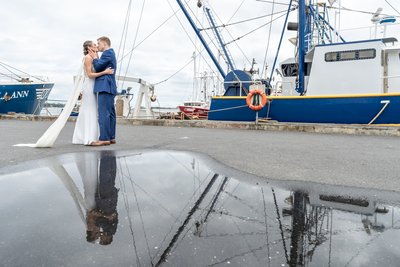 Bride and Groom Wedding Portraits in New Bedford