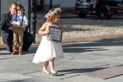 Flower Girl at New Bedford Whaling Museum Wedding