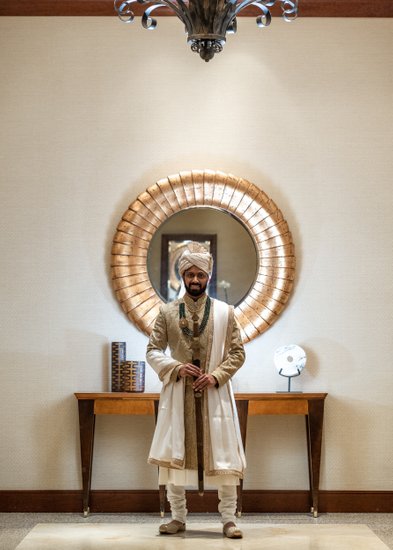 Orlando Indian Wedding groom hotel portrait