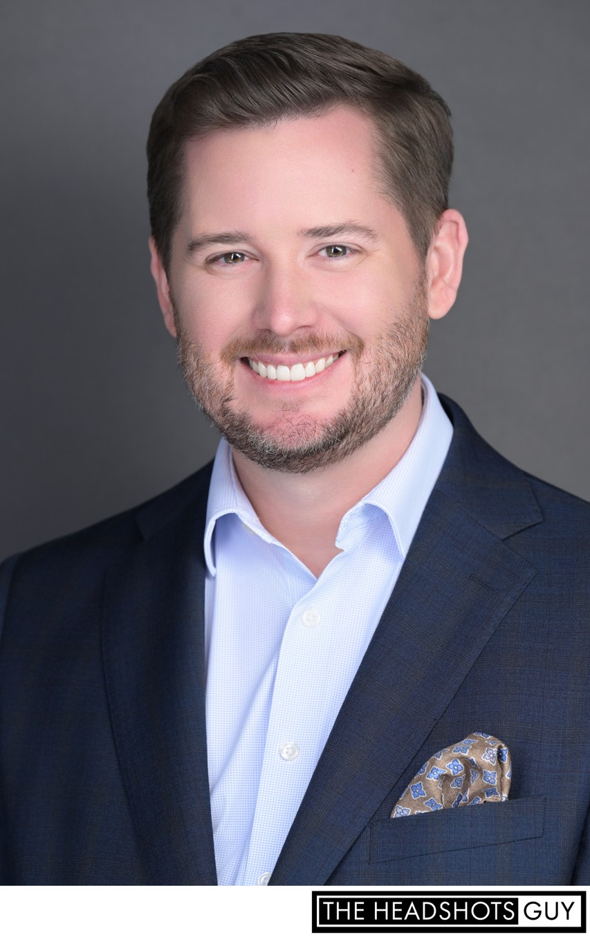 Baton Rouge Business Headshot Blue Check Suit