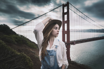 Folksy portrait at Golden Gate Bridge