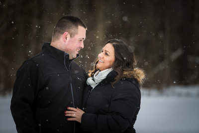 Engagement photos in snow