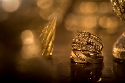 Golden ring photo with bokeh