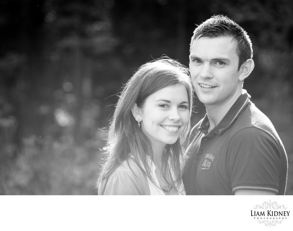 Black and White Engagement Portraits