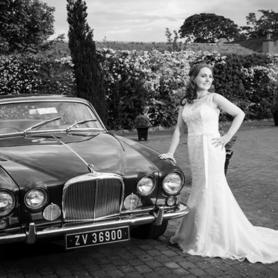 Bride and Car at Barbertown Castle