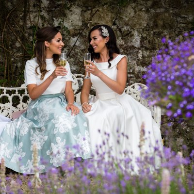 Bride and Sister at Castle Durrow