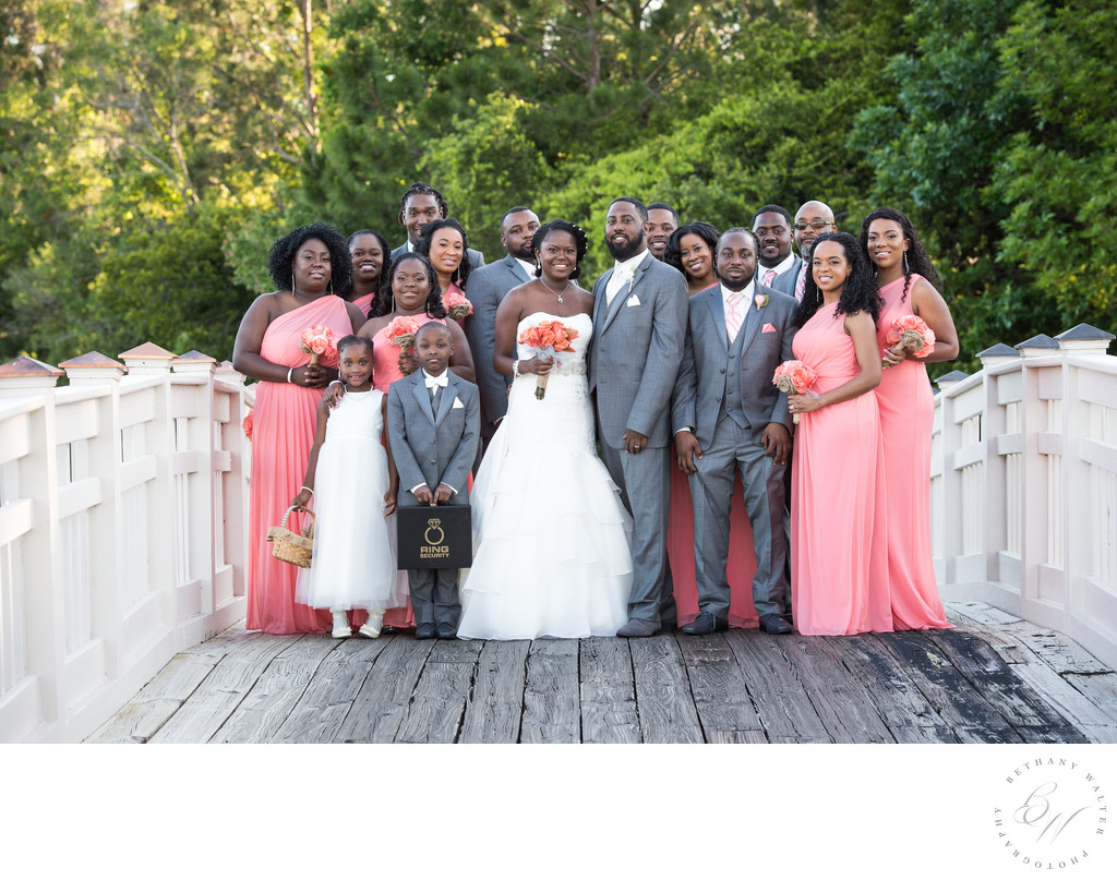 Bridal Party on Bridge at St Johns Golf Country Club
