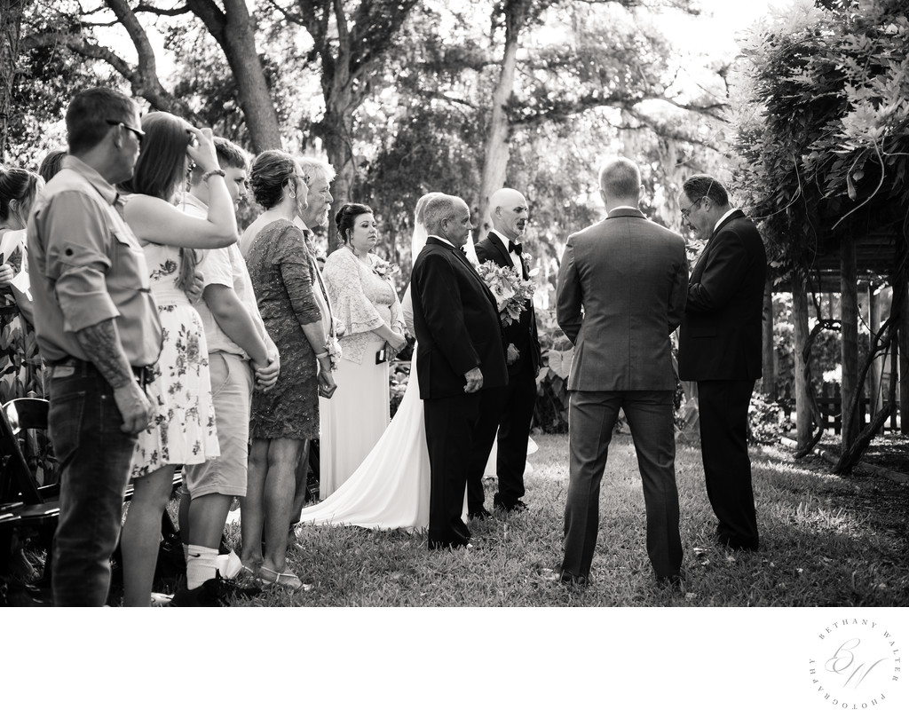Fountain of Youth Wedding Ceremony in the Peacock Garden