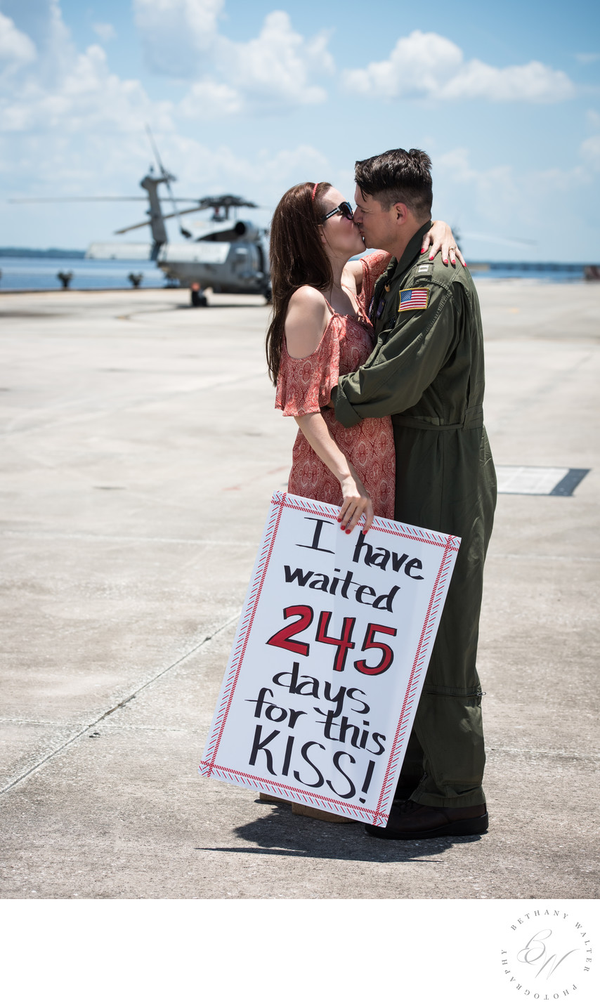 Helicopter Pilot Reunited with Wife Military Homecoming