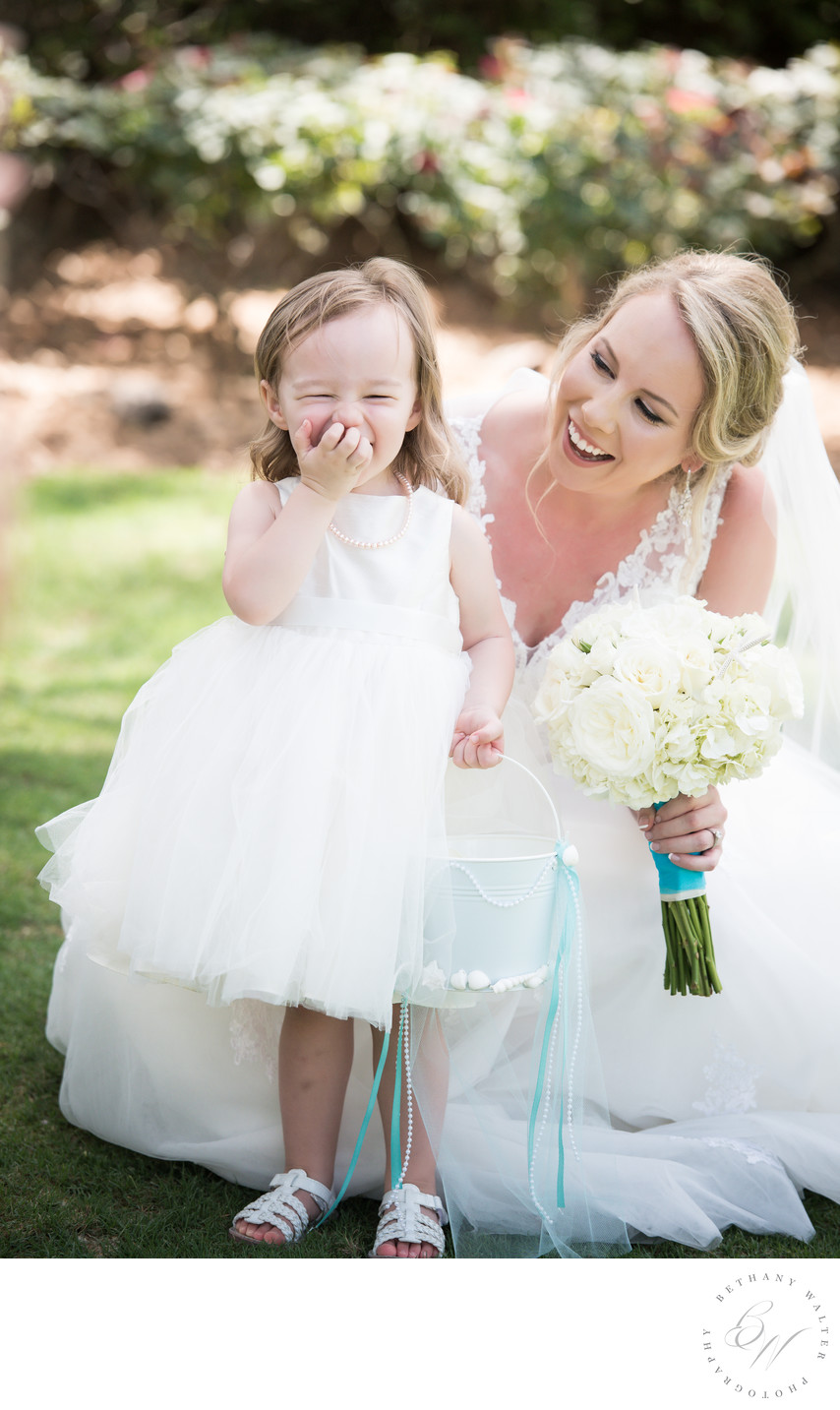 Bride and Flower Girl at Nocatee Crosswater Hall