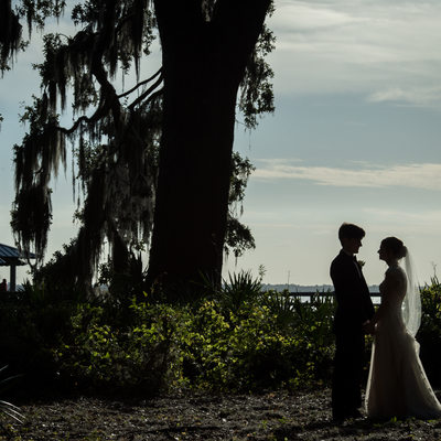 Bride and Groom in St Augustine Near St Johns River 