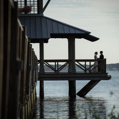 Bride and Groom at River Front Park St Johns Florida 
