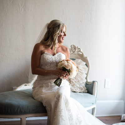 Bride in Bridal Suite at The White Room 