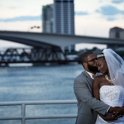 Jacksonville Bride and Groom at Haskell Building