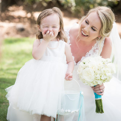 Bride and Flower Girl at Nocatee Crosswater Hall