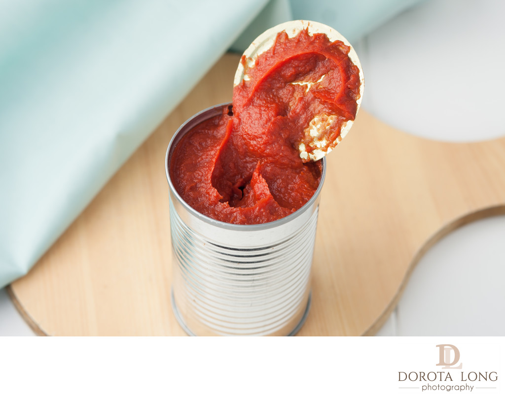 opened can of tomato paste