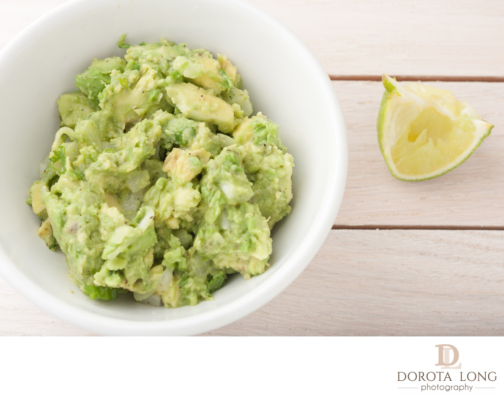fresh guacamole - chopped avocado with onion, cilantro and lime juice, salt and pepper