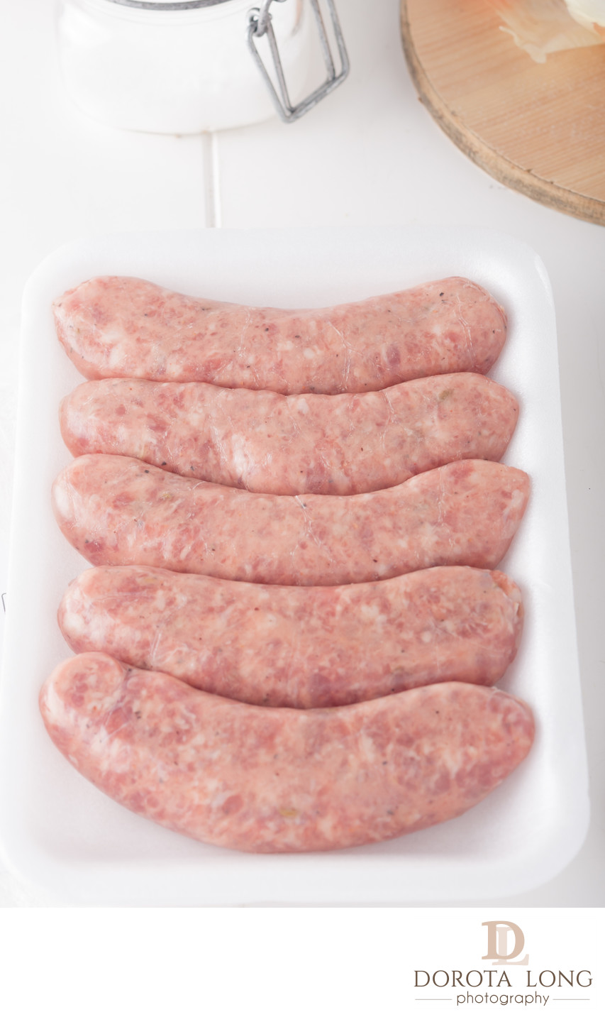 store bought meat sausages in packaging