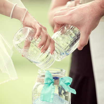 Wedding sand ceremony tradition outdoor in Danbury