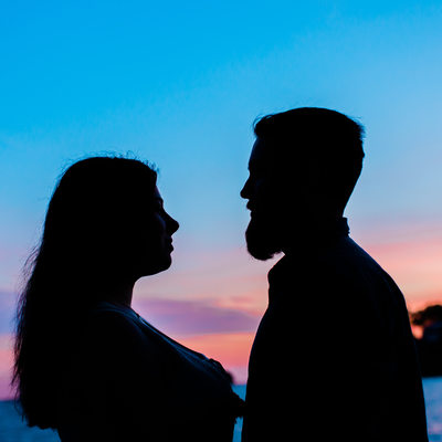 Engagement photographer in Branford, CT Silhouette image