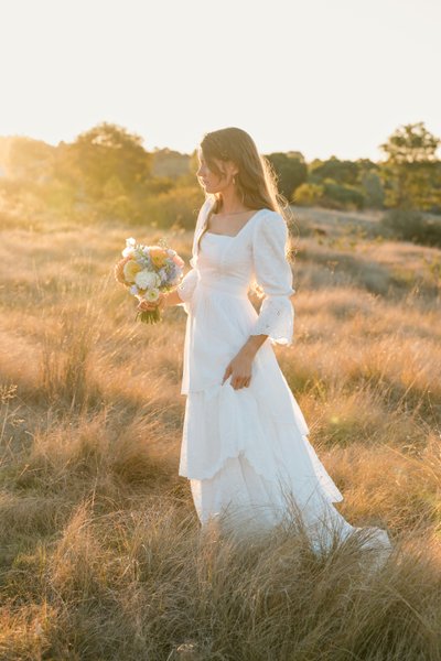 Beautiful Bride in Country Field