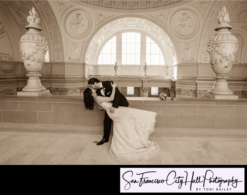 San Francisco city hall wedding photography on the 4th floor