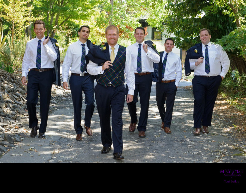 easy walk with groomsmen