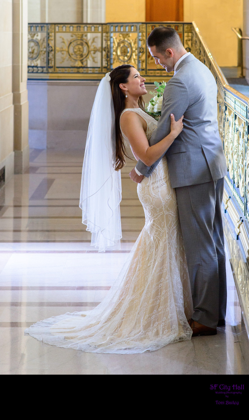 Best San Francisco City Hall Wedding Photography with gorgeous veil