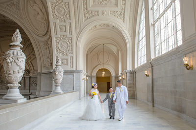city hall wedding with kids