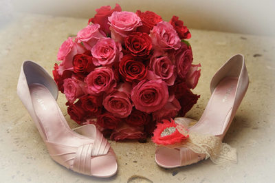 pink flowers and pink shoes